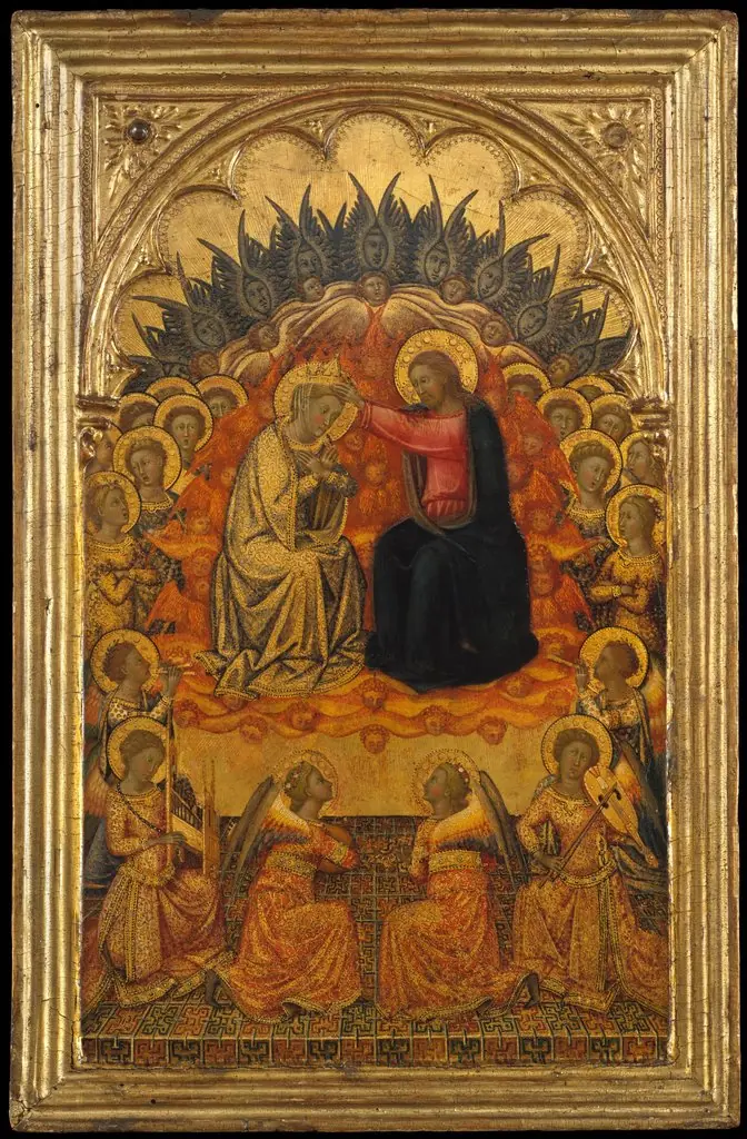Engaged cassetta frame on a polyptych panel