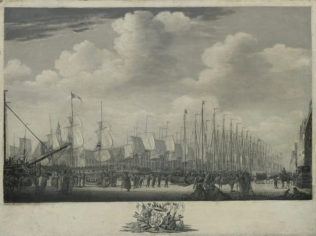 Manning the Fleet in the Harbor of Flushing, 1804, by Engel Hoogerheyden