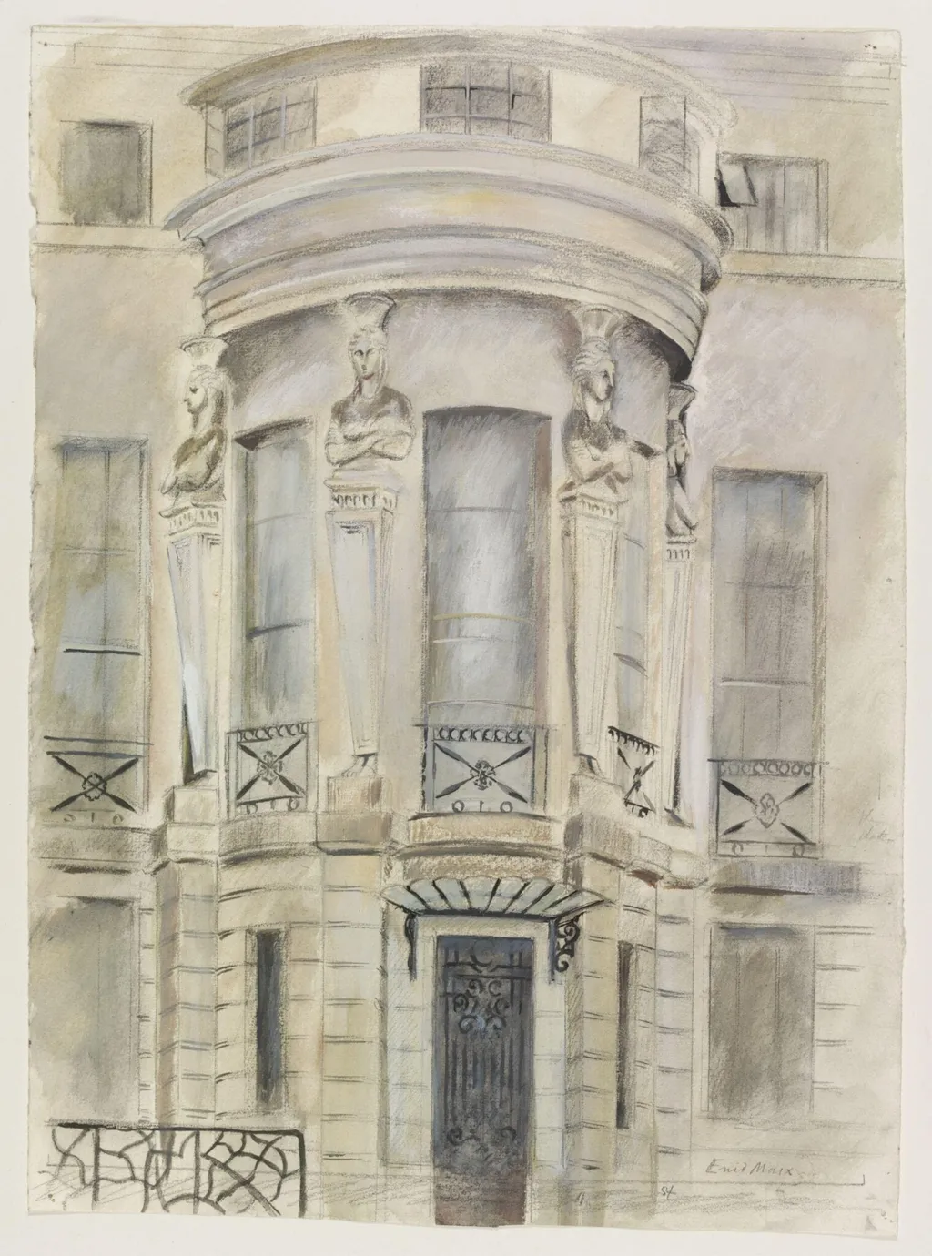 No.1, Cornwall Terrace, Regent's Park, by Enid Crystal Dorothy Marx, watercolor, 1940
