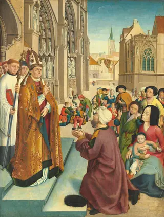 Episodes from the Life of a Bishop Saint, by Master of Saint Giles