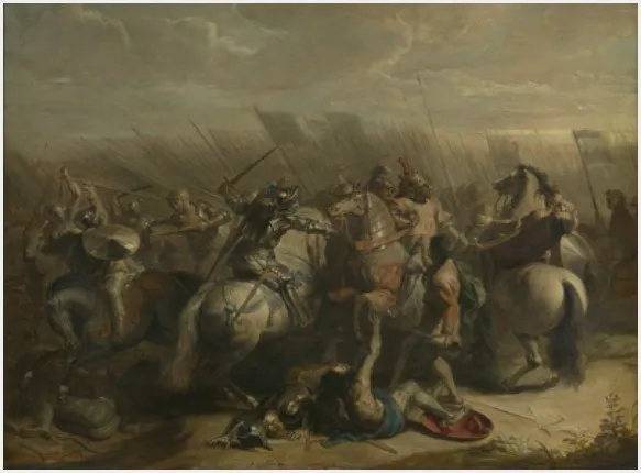 Legendary Battle of the Torriani and Visconti - the Capture, by Erasmus Quellinus II, oil, 1649