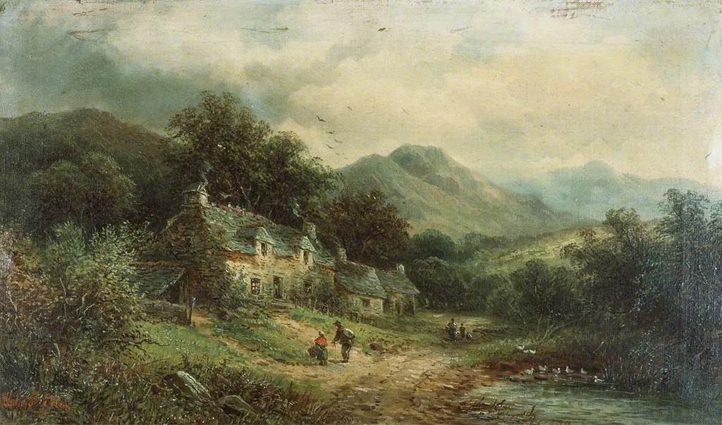 Cottage at Dolgellau, by Erasmus Walter Ellis, oil, 1896