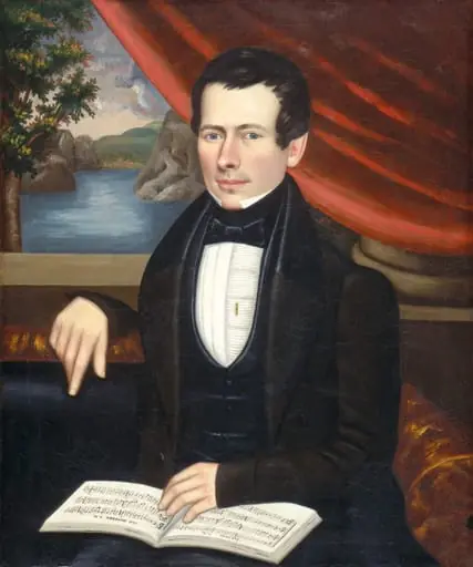 Man with a Tune Book: Possibly Mr. Cook, by Erastus Salisbury Field