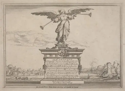 Dedication Page with Statue of Fama, by Ercole Bazicaluva