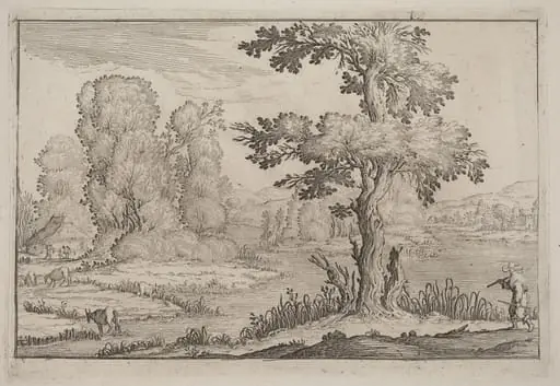 Herdsman and Cows Crossing a River, by Ercole Bazicaluva
