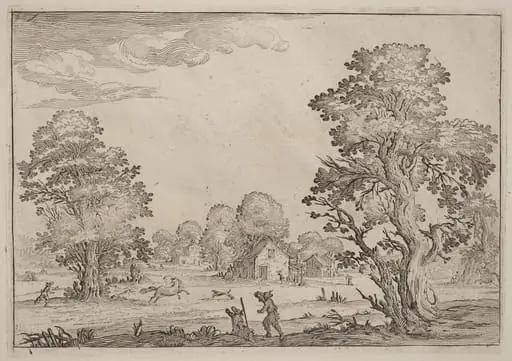 Landscape with Runaway Horses, by Ercole Bazicaluva