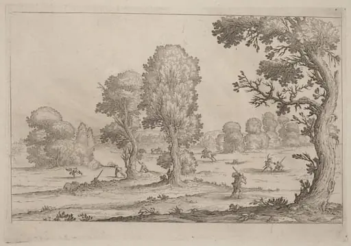 Men Fighting in a Landscape, by Ercole Bazicaluva