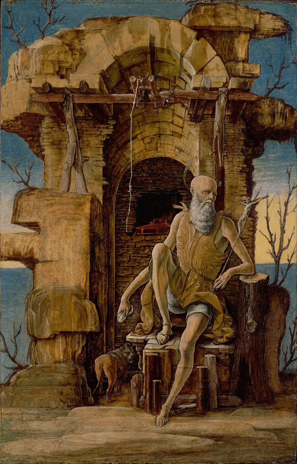 Saint Jerome in the Wilderness, by Ercole de' Roberti, tempera, 1470