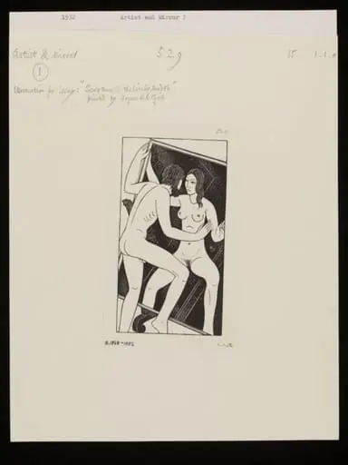Artist and Mirror I, by Eric Gill