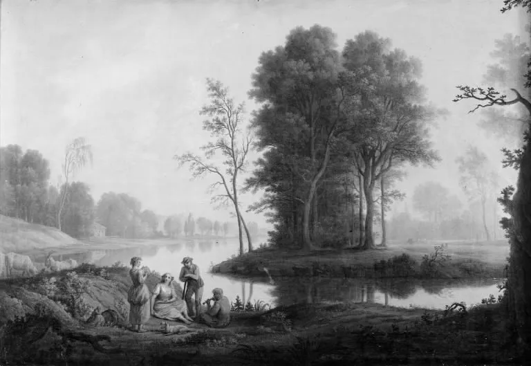 Landskab med en sø, by Eric Paulsen, oil, 1789