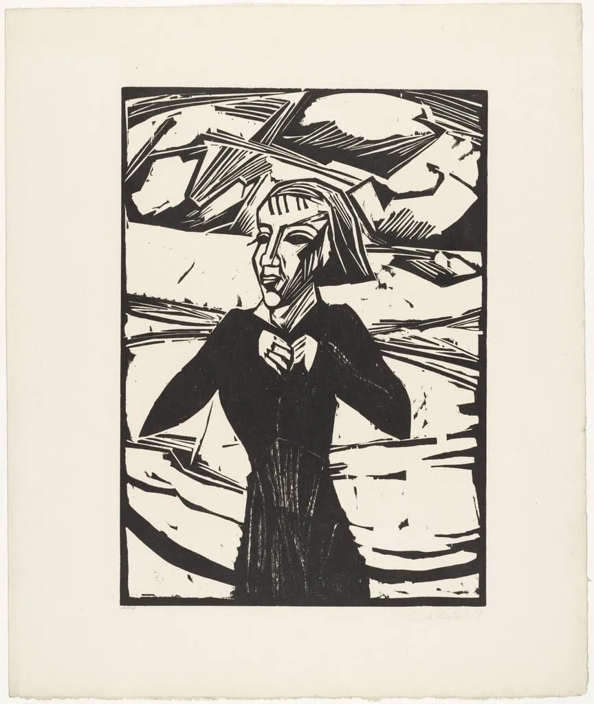 Untitled, by Erich Heckel, ink, 1918