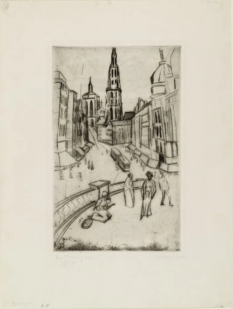 Untitled, by Erich Heckel, ink, 1914