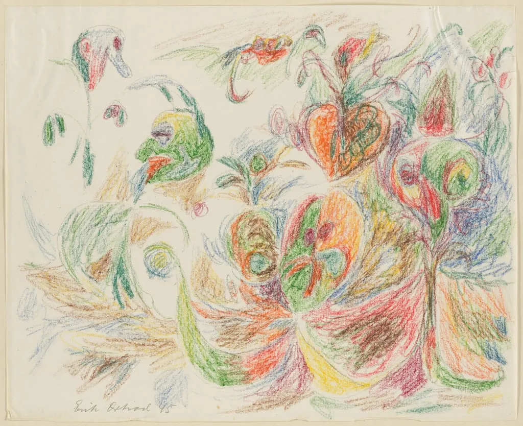 Untitled, by Erik Ortvad, crayon, 1946
