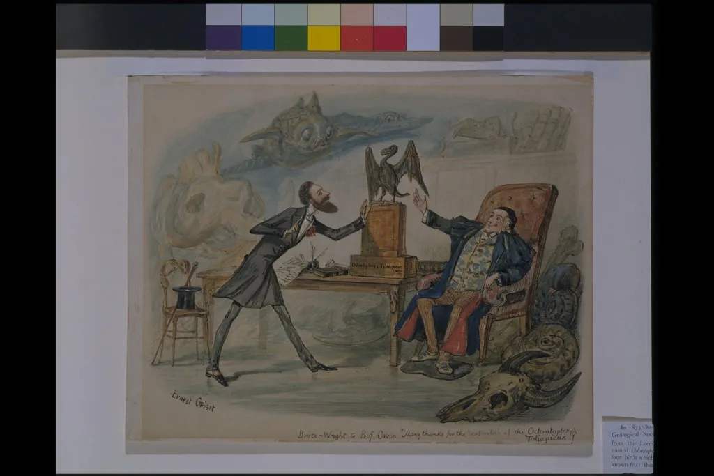 Bryce-Wright and Prof. Owen, by Ernest Griset, 1873