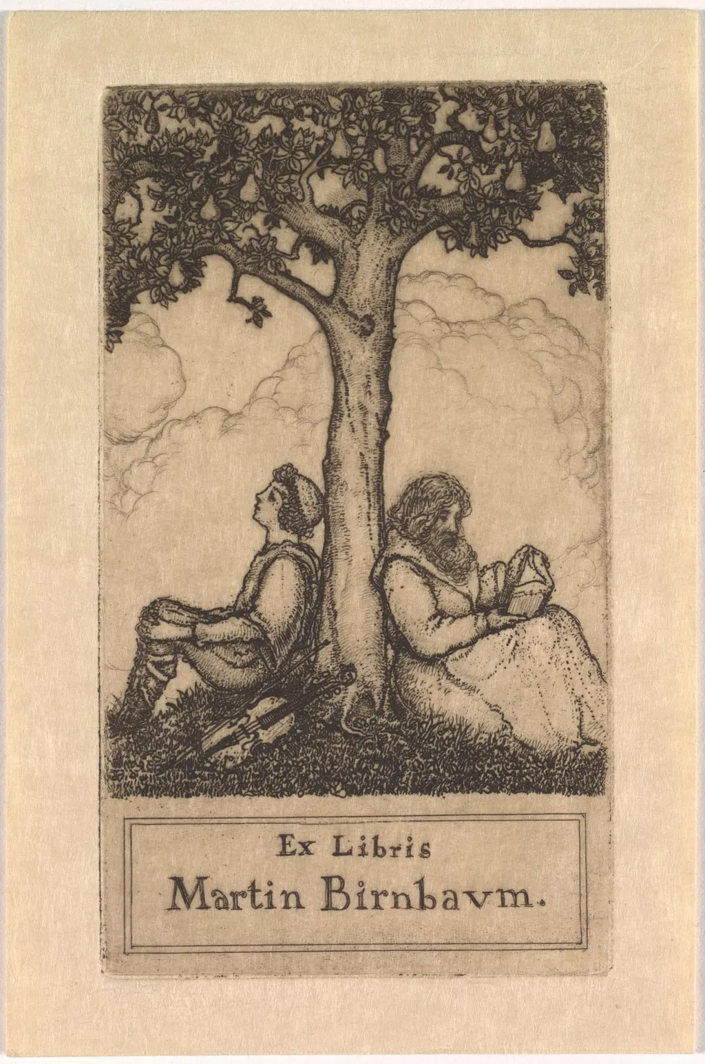 Bookplate of Martin Birnbaum, by Ernest Haskell, 1910