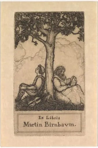 Bookplate of Martin Birnbaum, by Ernest Haskell