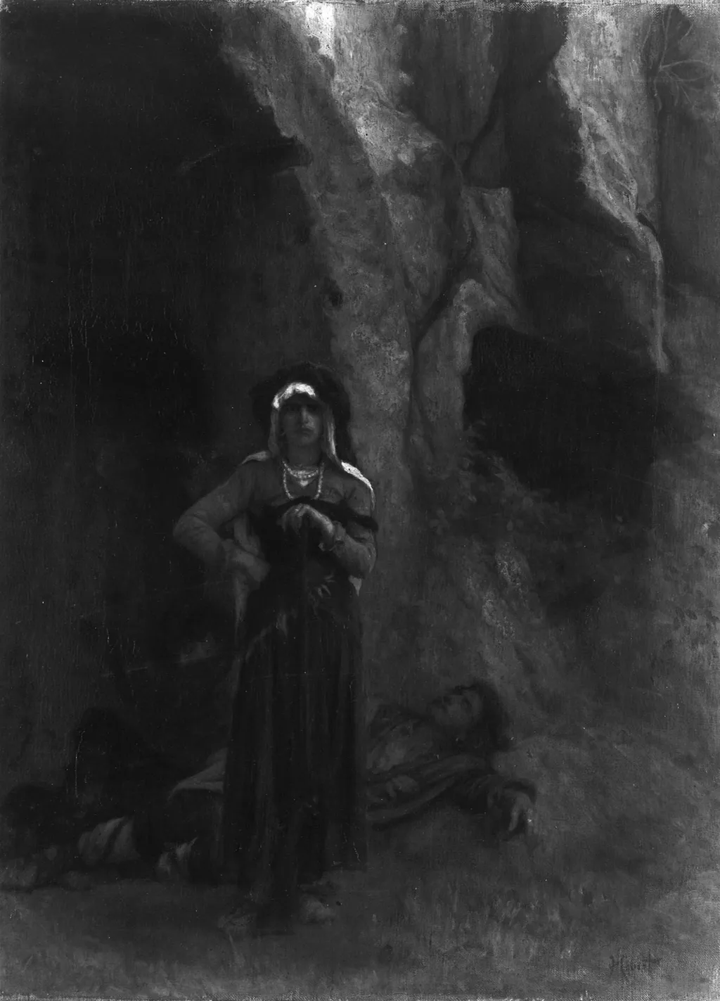 On Guard, by Ernest Hébert, oil, 1865