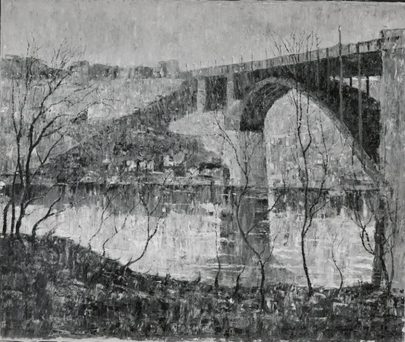 Harlem River, by Ernest Lawson, oil, 1913
