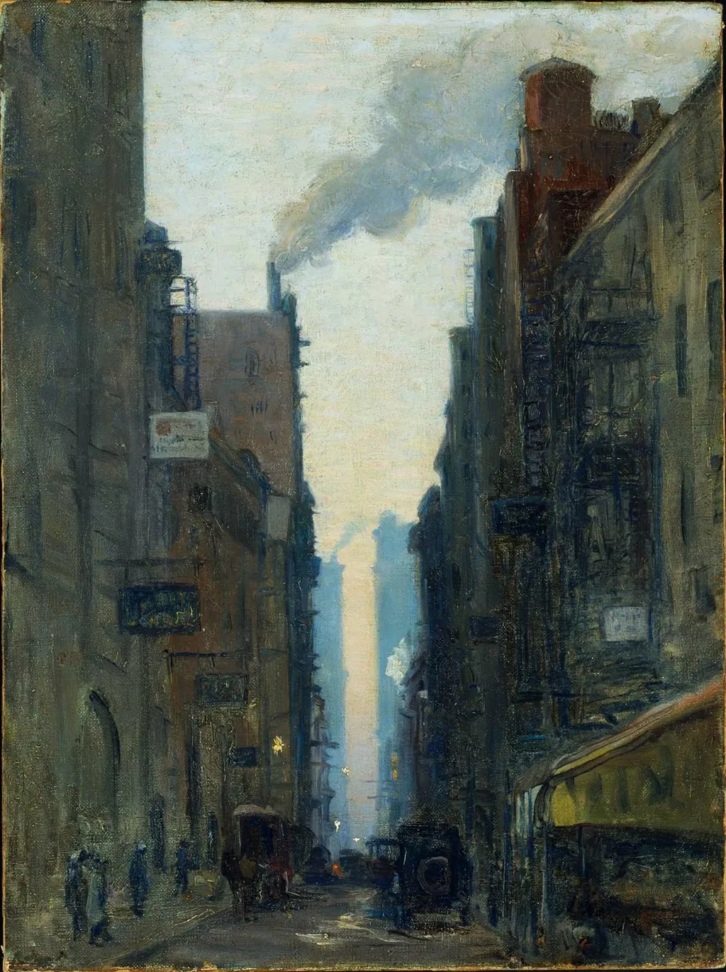 New York Street Scene, by Ernest Lawson, oil, 1905
