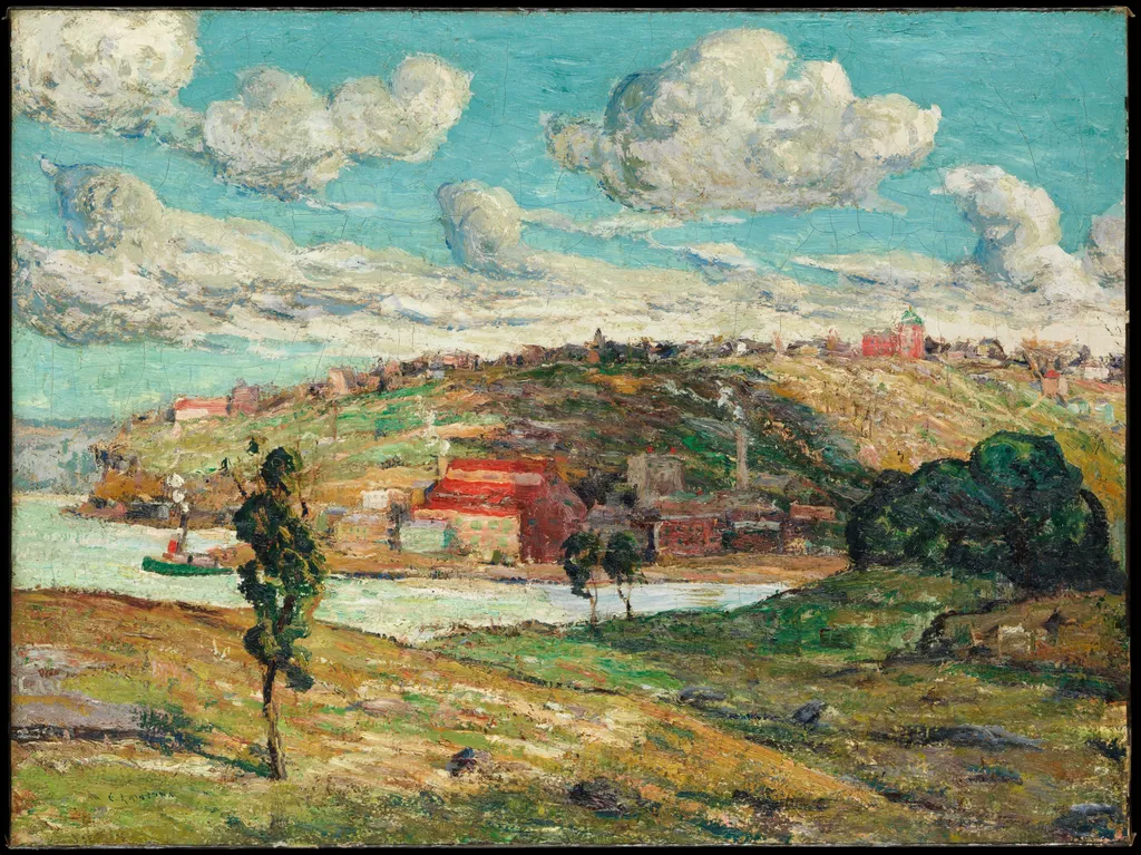 Shadows, Spuyten Duyvil Hill, by Ernest Lawson, oil, 1910