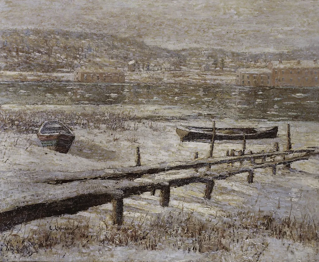 Winter on the River, by Ernest Lawson, oil, 1907