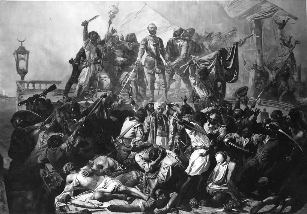 The battle of Lepanto, by Ernest Slingeneyer, oil, 1848