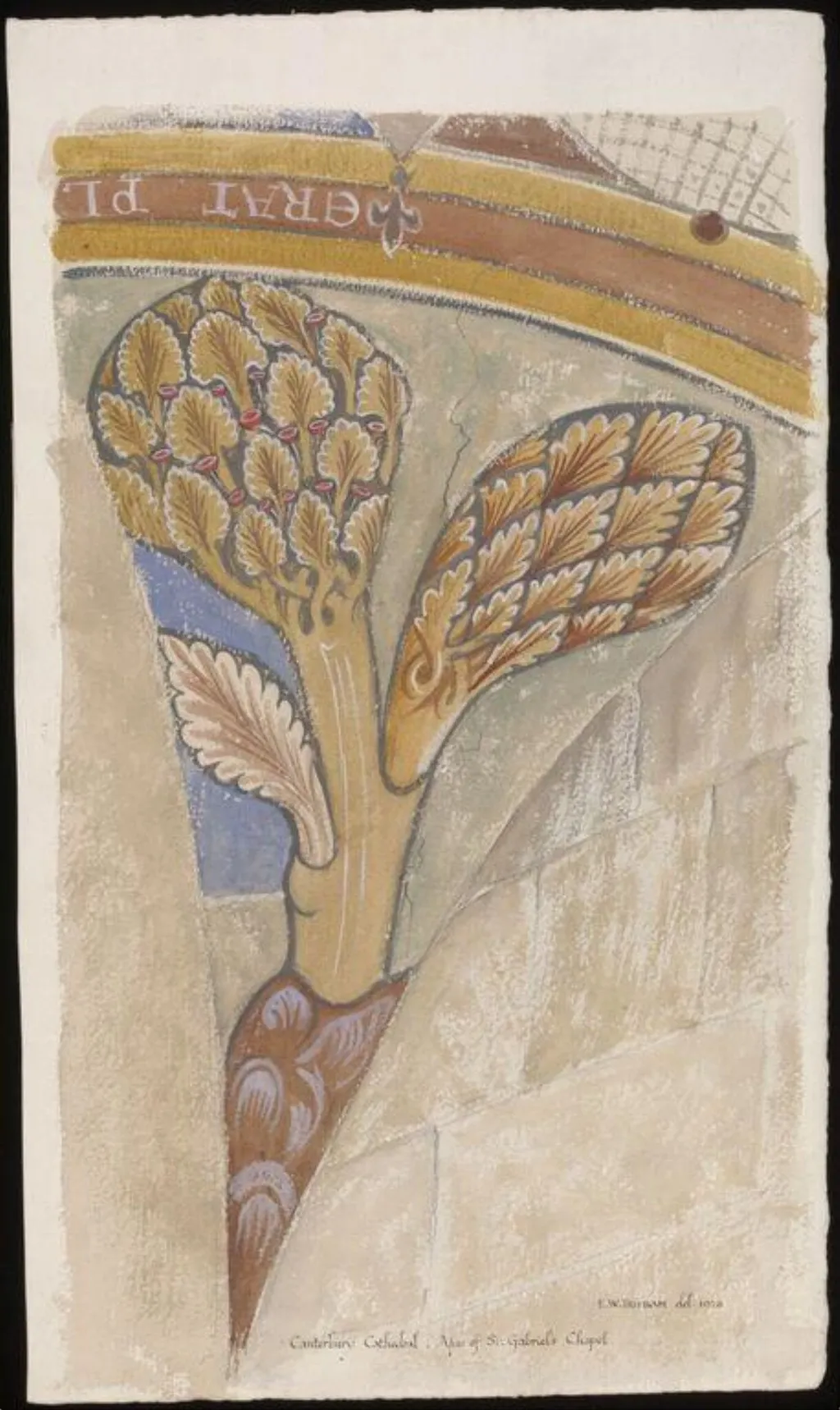 Untitled, by Ernest William Tristram, watercolor, 1928