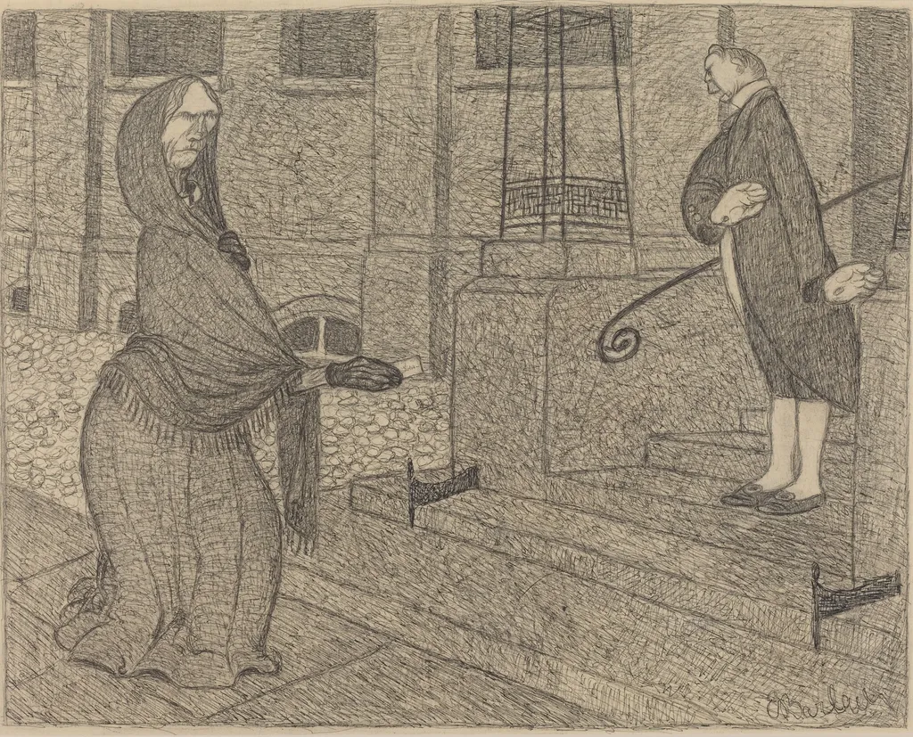 High-Class, by Ernst Barlach, graphite, 1906