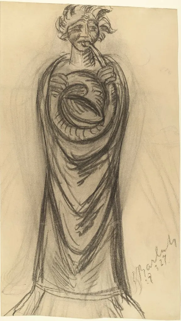 Untitled, by Ernst Barlach, charcoal, 1927
