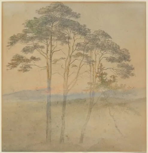Pines in a Morning Fog, by Ernst Ferdinand Oehme