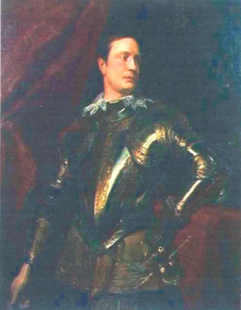 Portret de tânăr general în armură, by Ernst Klimt, unspecified, 1885