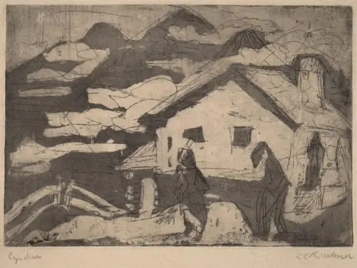 Alpine Huts in Fog, by Ernst Ludwig Kirchner