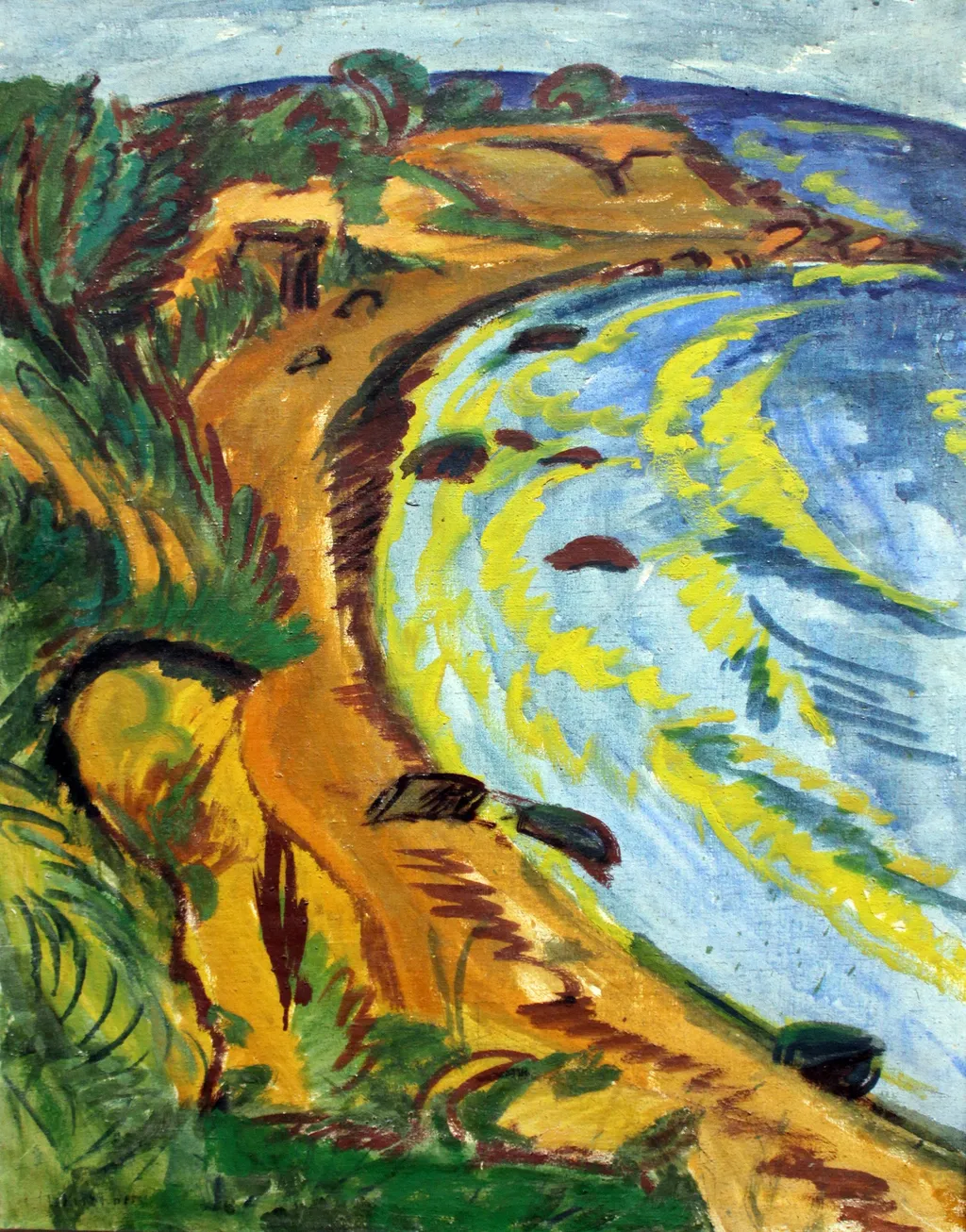Bay on the Coast of Fehmarn, by Ernst Ludwig Kirchner, oil, 1913