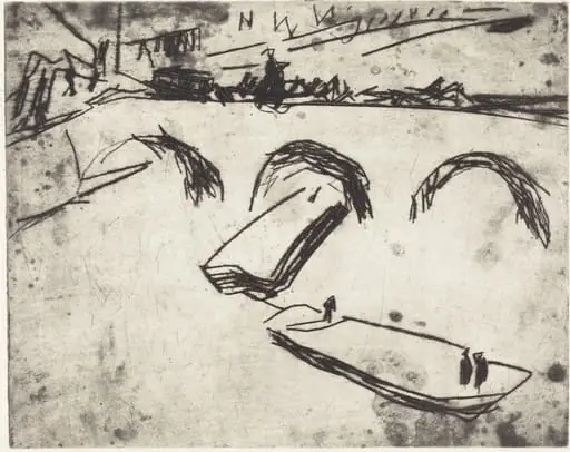 Bridge on Crown Prince Embankment (Brucke am Kronprinzenufer), by Ernst Ludwig Kirchner