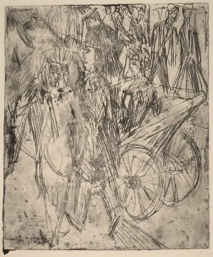 Couple in Front of a Carriage, by Ernst Ludwig Kirchner