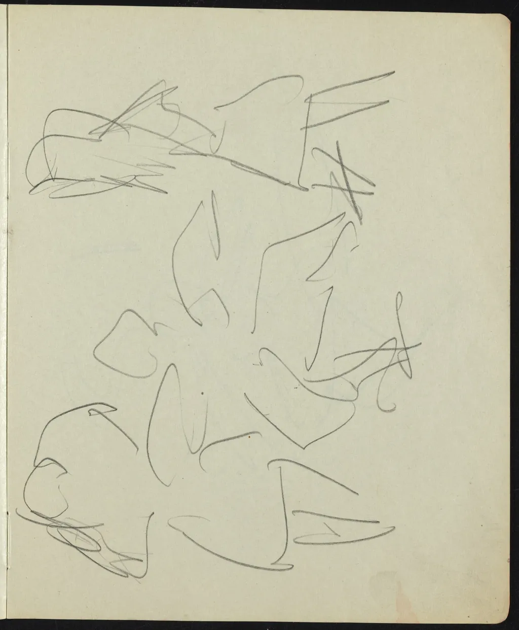 Dancers and Performers (Page from a Sketchbook), by Ernst Ludwig Kirchner, graphite, 1911