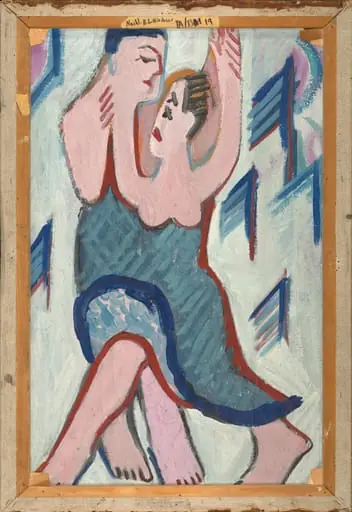 Dancing Couple in the Snow [reverse], by Ernst Ludwig Kirchner