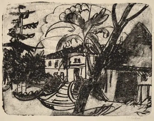 Danish Farm with Manor House, by Ernst Ludwig Kirchner