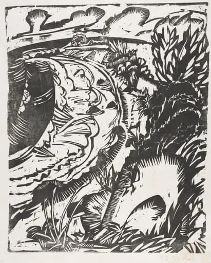 Dune Landscape with a Curving Bay, by Ernst Ludwig Kirchner