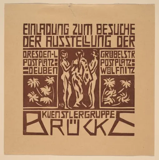 Einladung...Ausstellung der Kuenstlergruppe Brücke (Invitation to an Exhibition of the Artists' Group Brücke), by Ernst Ludwig Kirchner