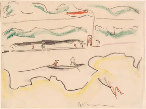 Elbe Landscape Near Dresden, by Ernst Ludwig Kirchner