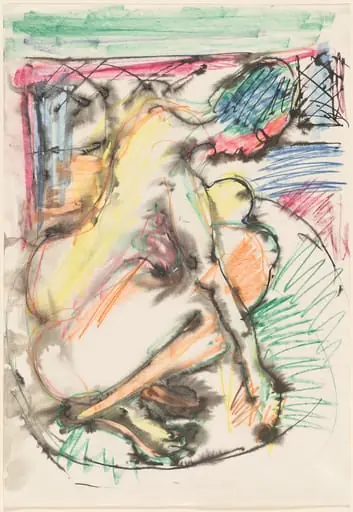 Erna Bathing in a Tub, by Ernst Ludwig Kirchner