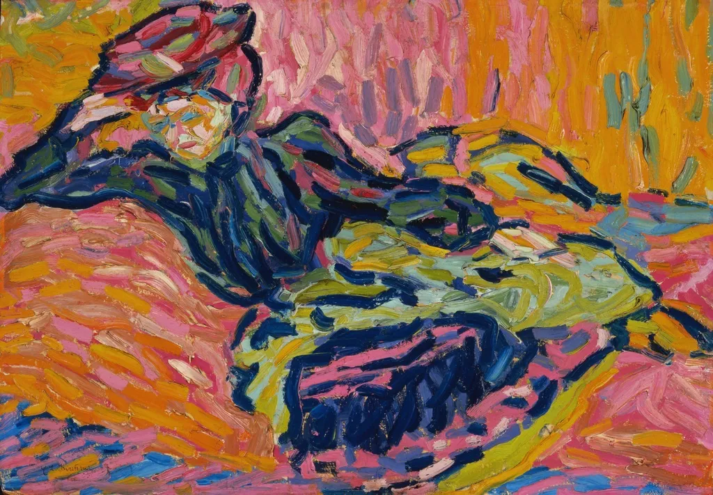 Girl on a Divan, by Ernst Ludwig Kirchner, unspecified, 1906