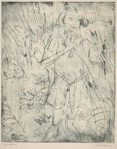Girl with Flowers, by Ernst Ludwig Kirchner