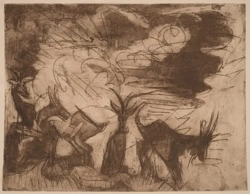 Goats and Clouds, by Ernst Ludwig Kirchner