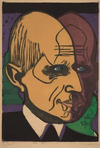 Head of Dr. Bauer, by Ernst Ludwig Kirchner