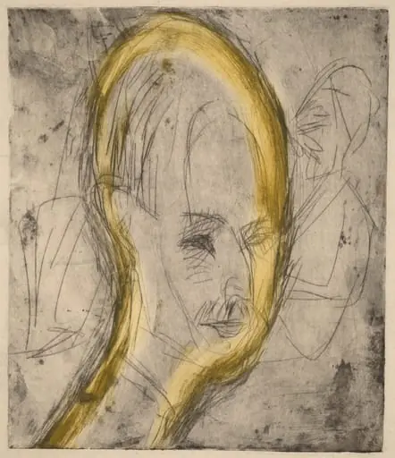 Head of Dr. Bauer, by Ernst Ludwig Kirchner