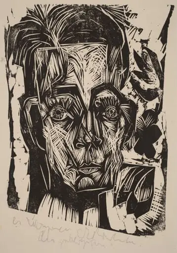 Head of Dr. Robert Binswanger (the Student), by Ernst Ludwig Kirchner