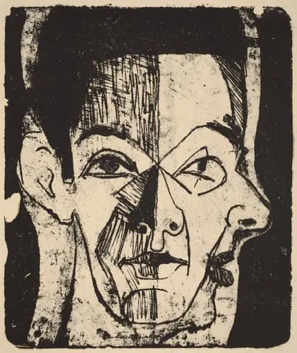 Head Study (Kopfstudie), by Ernst Ludwig Kirchner