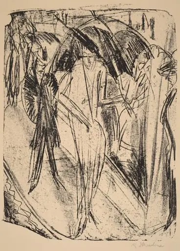 Lady in the Rain, by Ernst Ludwig Kirchner